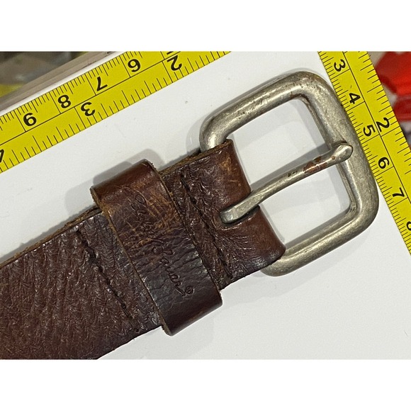 Eddie Bauer Brown Leather Belt Made‎ in USA Silver Buckle Men's Size 40 Everyday - Picture 15 of 15